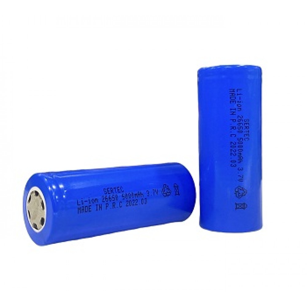 Sertec ICR26650 Li-Ion 3.7V 5000mAh Şarjlı Pil Sertec ICR26650 Li-Ion 3.7V 5000mAh Şarjlı Pil